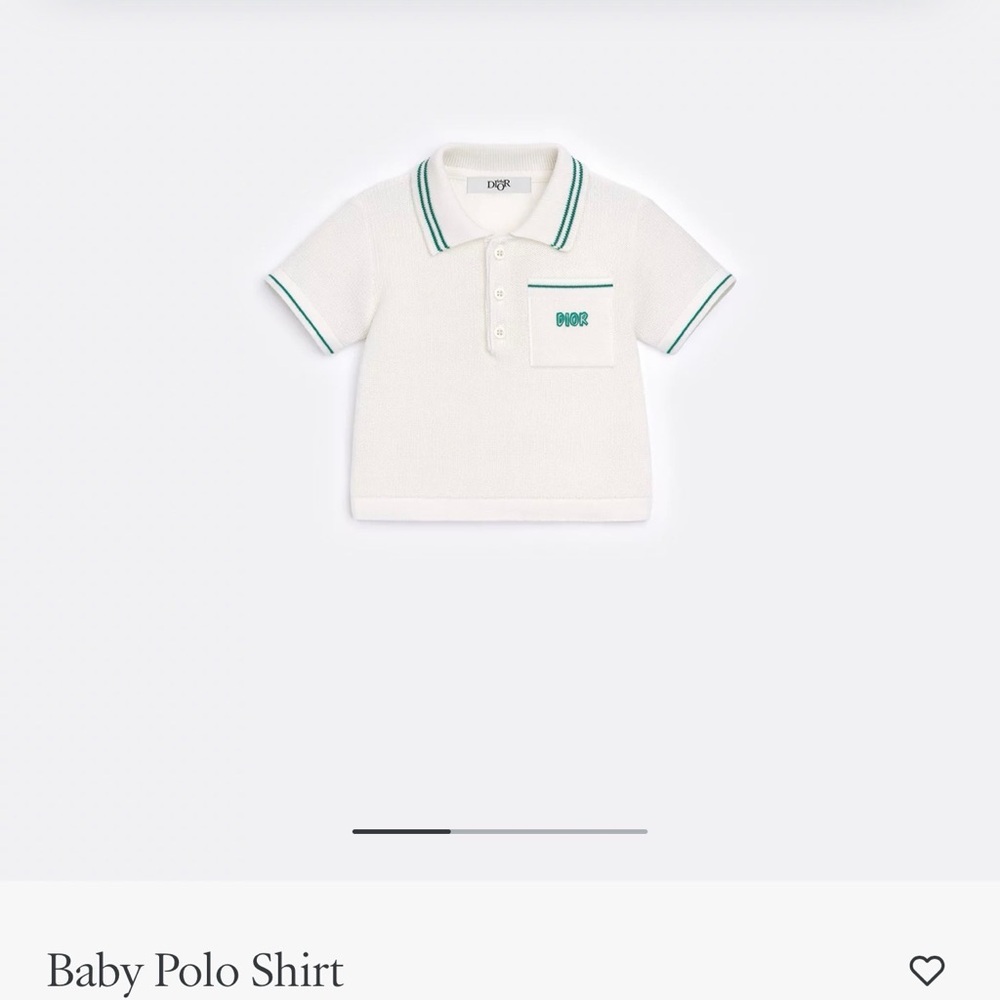 Dior White Polo Shirt with Green Trim
